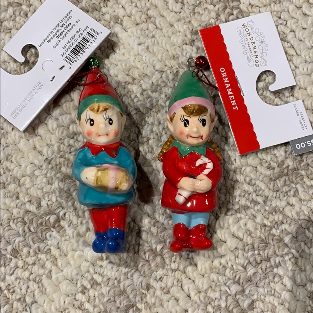 Glass elf Christmas ornaments
